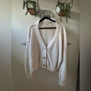 American Eagle Off-White Knit Cardigan